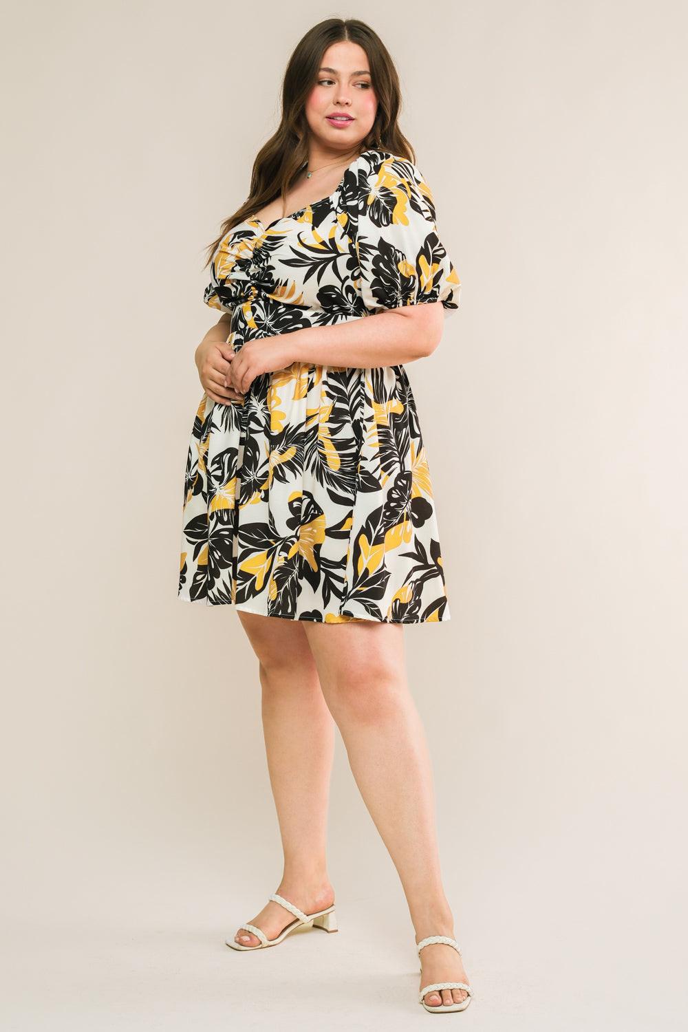 Lead the Way Woven Mini Dress in ivory black, view 3 — Soul Flow Apparel
