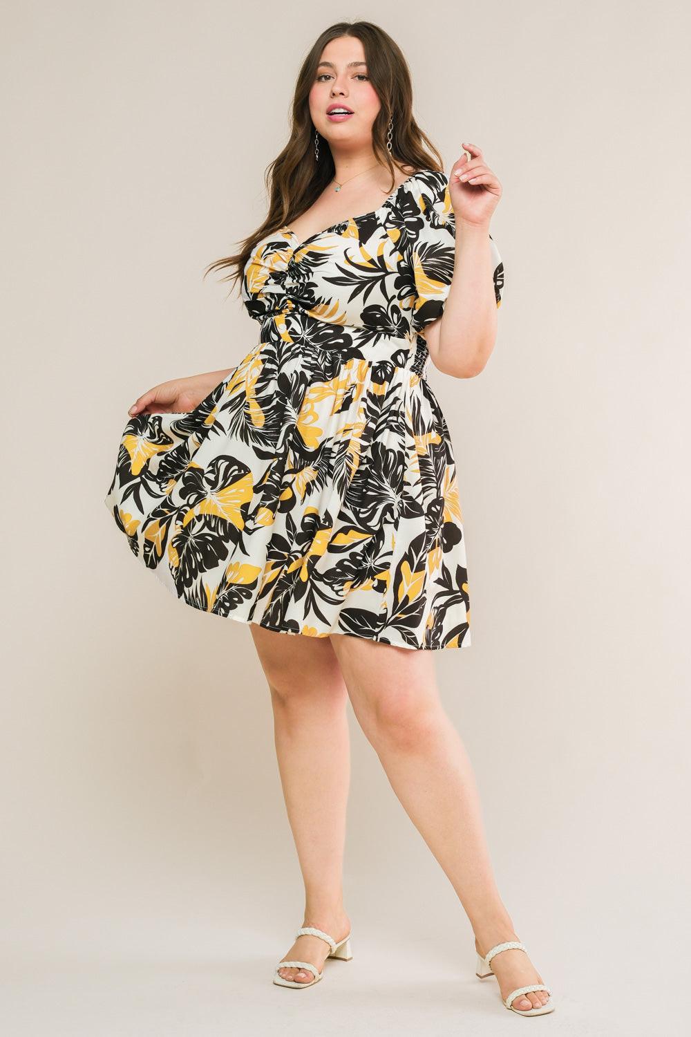 Lead the Way Woven Mini Dress in ivory black, view 4 — Soul Flow Apparel