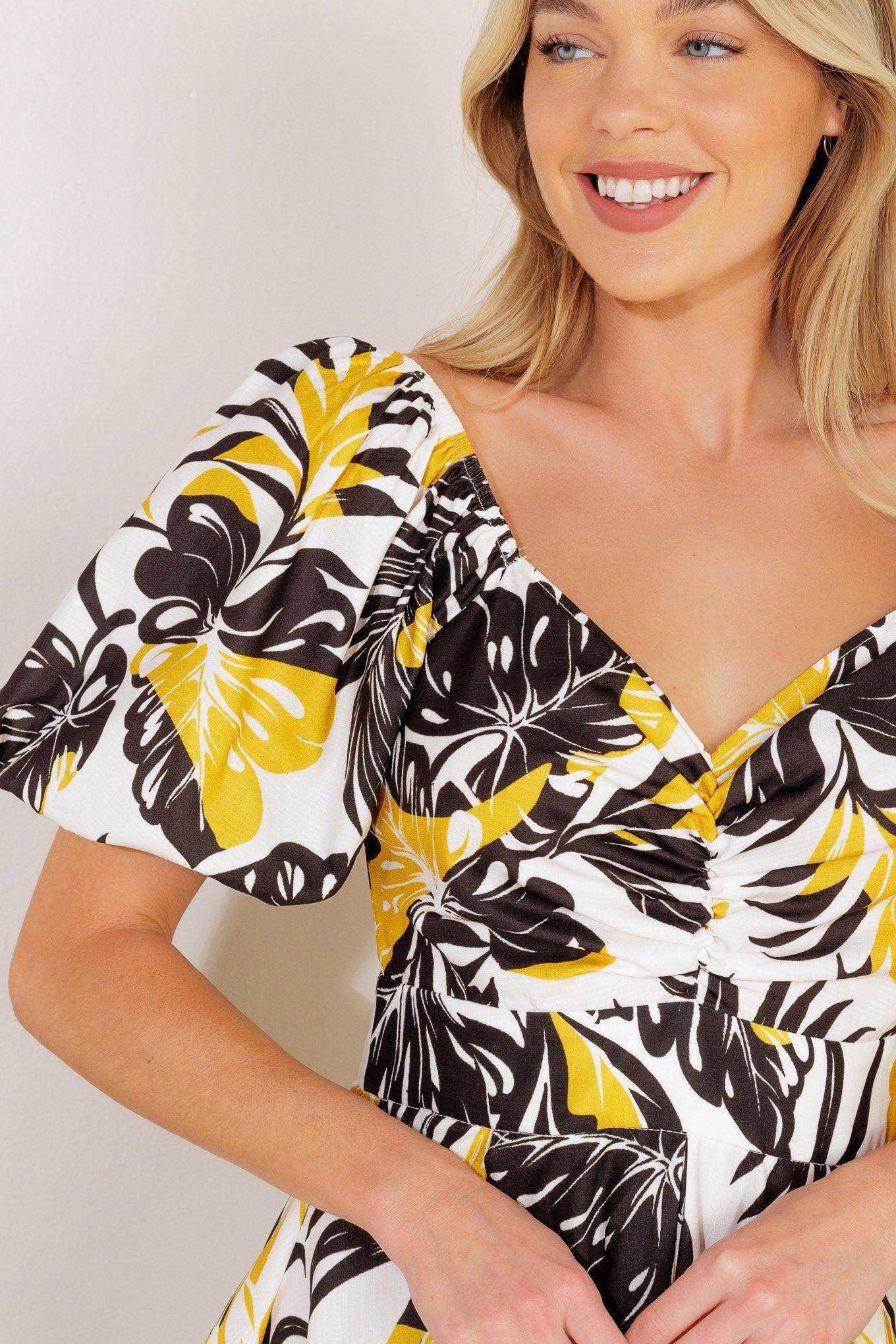 Lead the Way Woven Mini Dress in ivory black, view 8 — Soul Flow Apparel