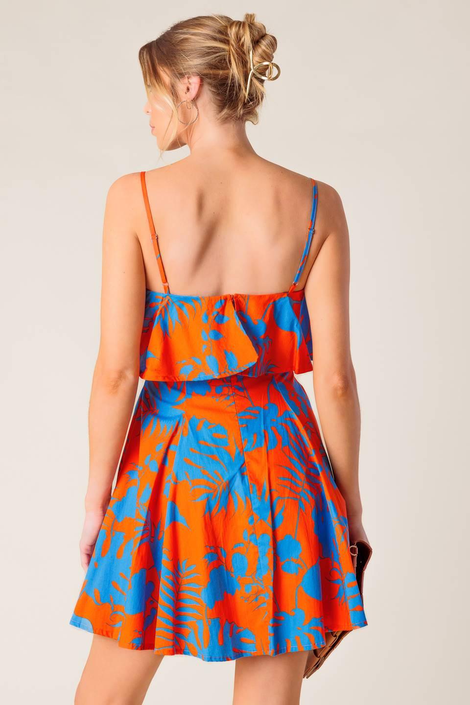 Stopping Time Orange Woven Mini Dress, view 6 — Soul Flow Apparel