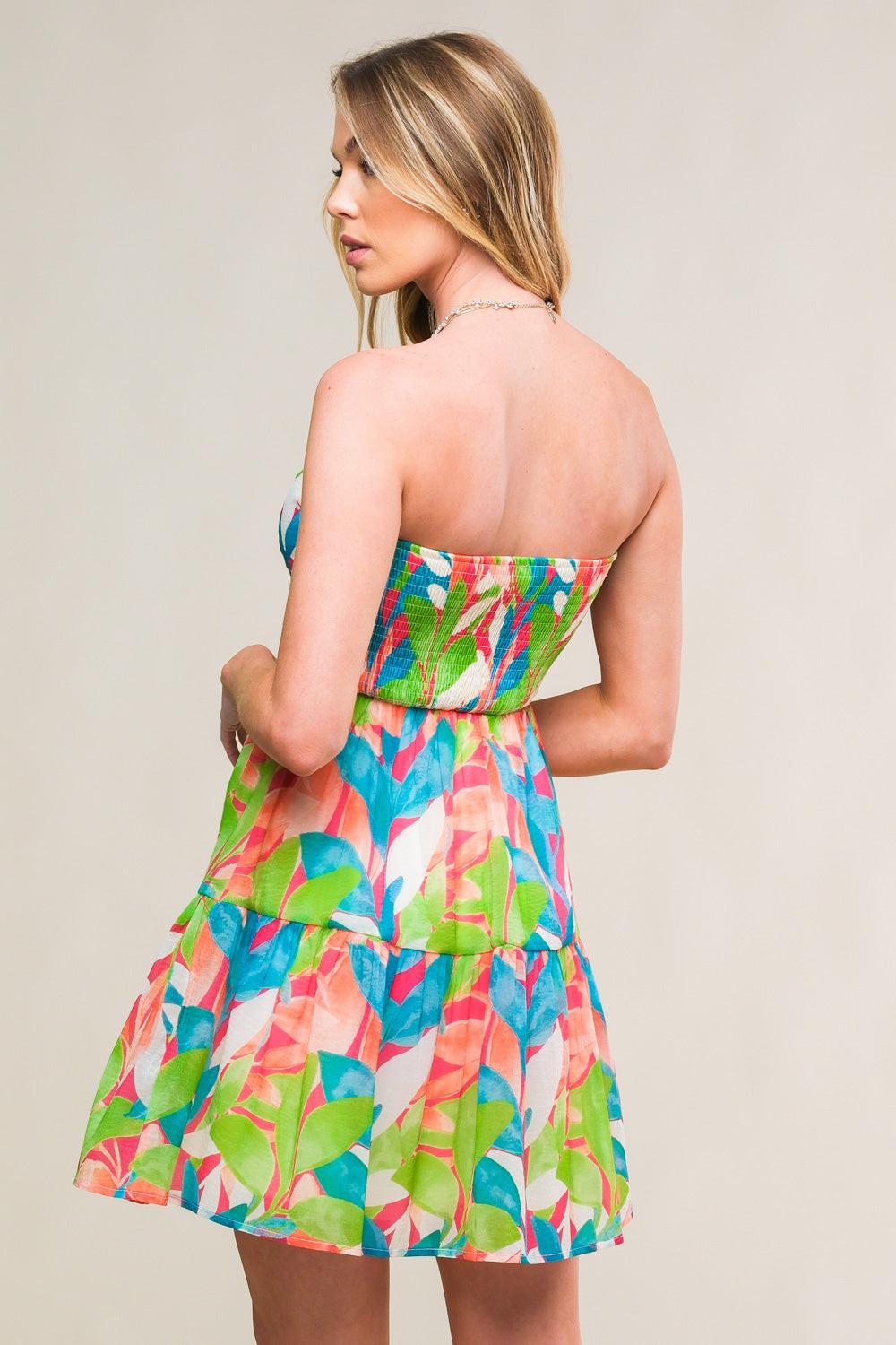 Pristine Presence Woven Mini Dress in fuchsia, view 2 — Soul Flow Apparel
