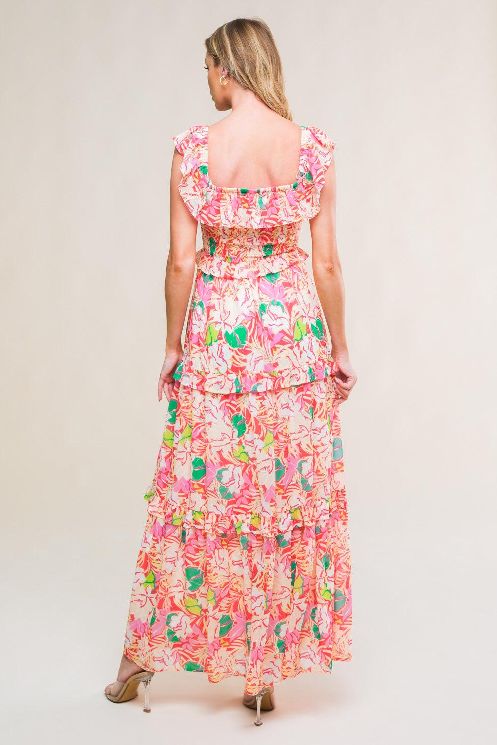 Relaxed Charm Woven Midi Dress in red, view 2 — Soul Flow Apparel