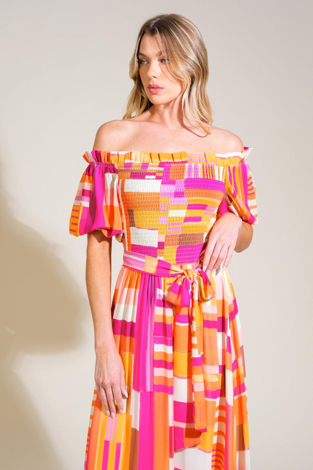 Sunshine Squeeze Woven Maxi Dress in rust berry, view 5 — Soul Flow Apparel