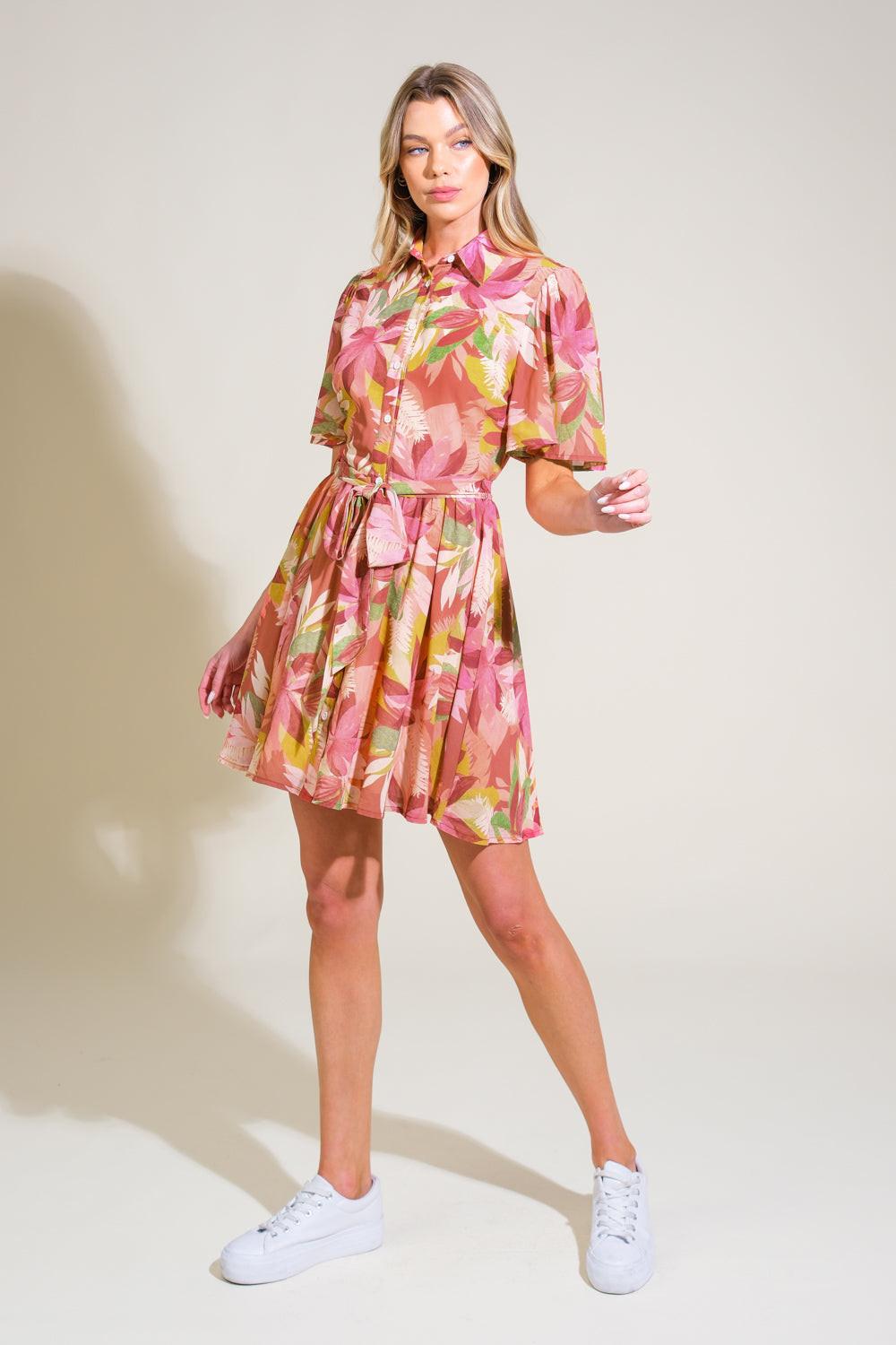 Whimsical Waves Woven Mini Dress in burgundy, view 3 — Soul Flow Apparel
