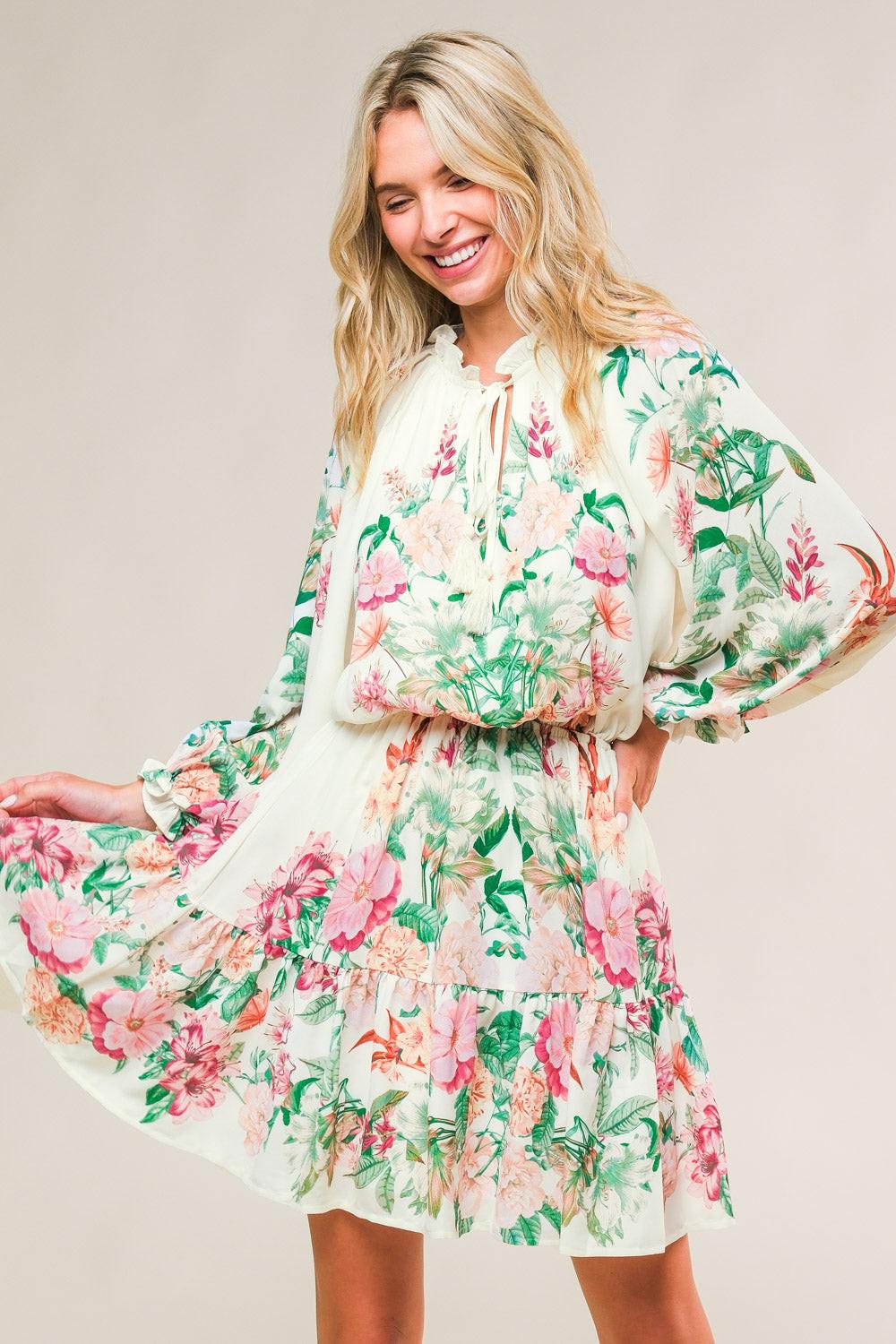 Happiest Here Woven Mini Dress in ivory, view 4 — Soul Flow Apparel