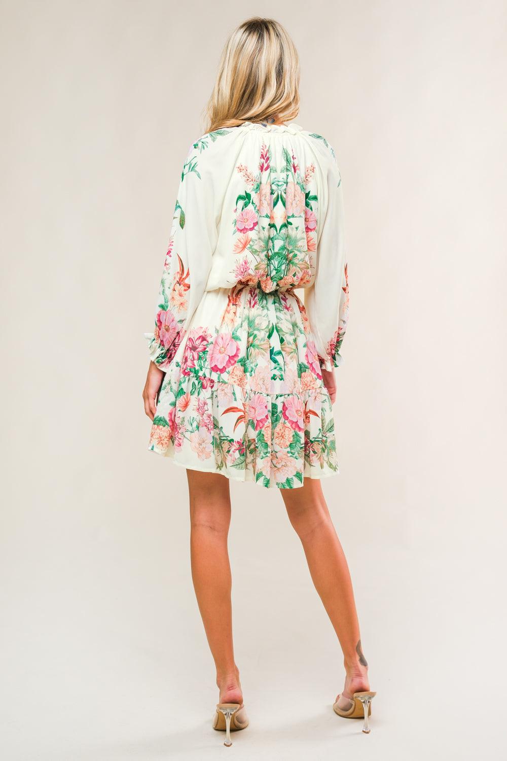 Happiest Here Woven Mini Dress in ivory, view 6 — Soul Flow Apparel