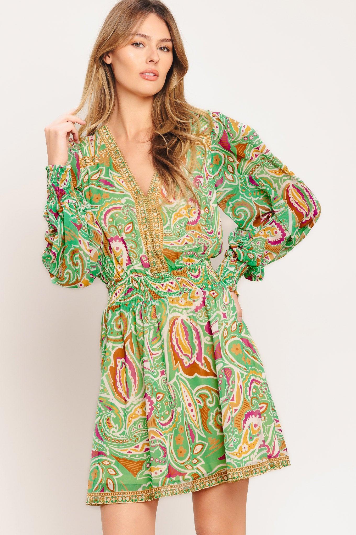 Time Spent Together Woven Mini Dress in sage, view 4 — Soul Flow Apparel
