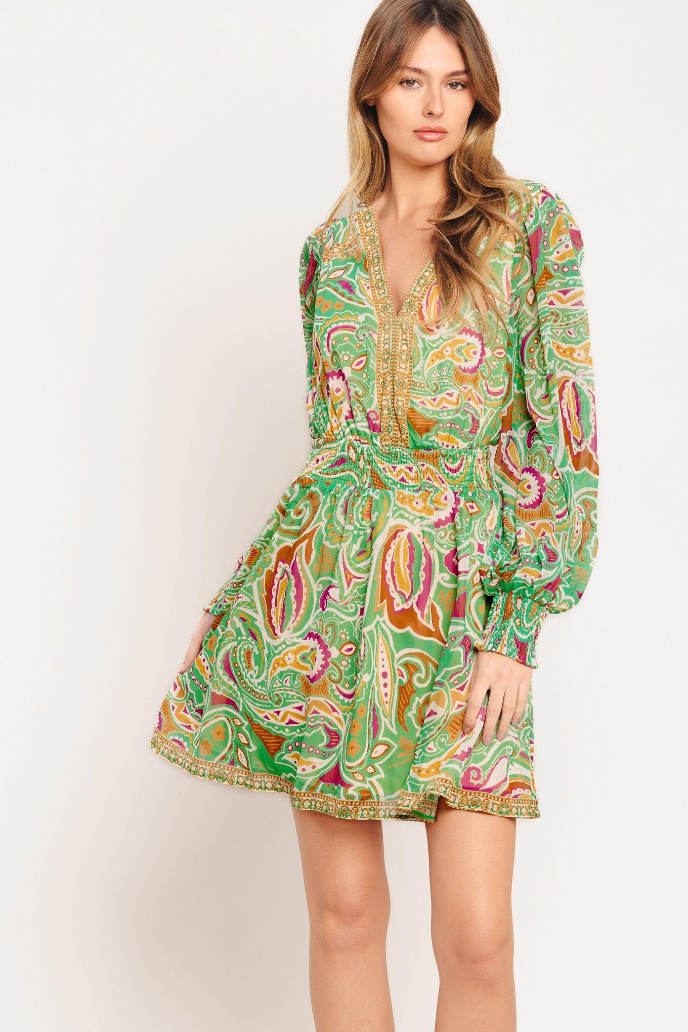 Time Spent Together Woven Mini Dress in sage, view 5 — Soul Flow Apparel
