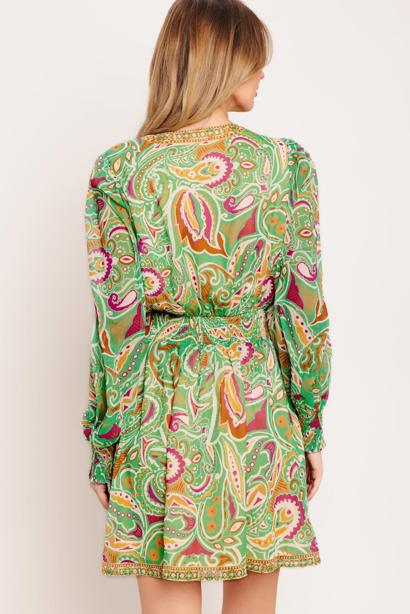 Time Spent Together Woven Mini Dress in sage, view 6 — Soul Flow Apparel