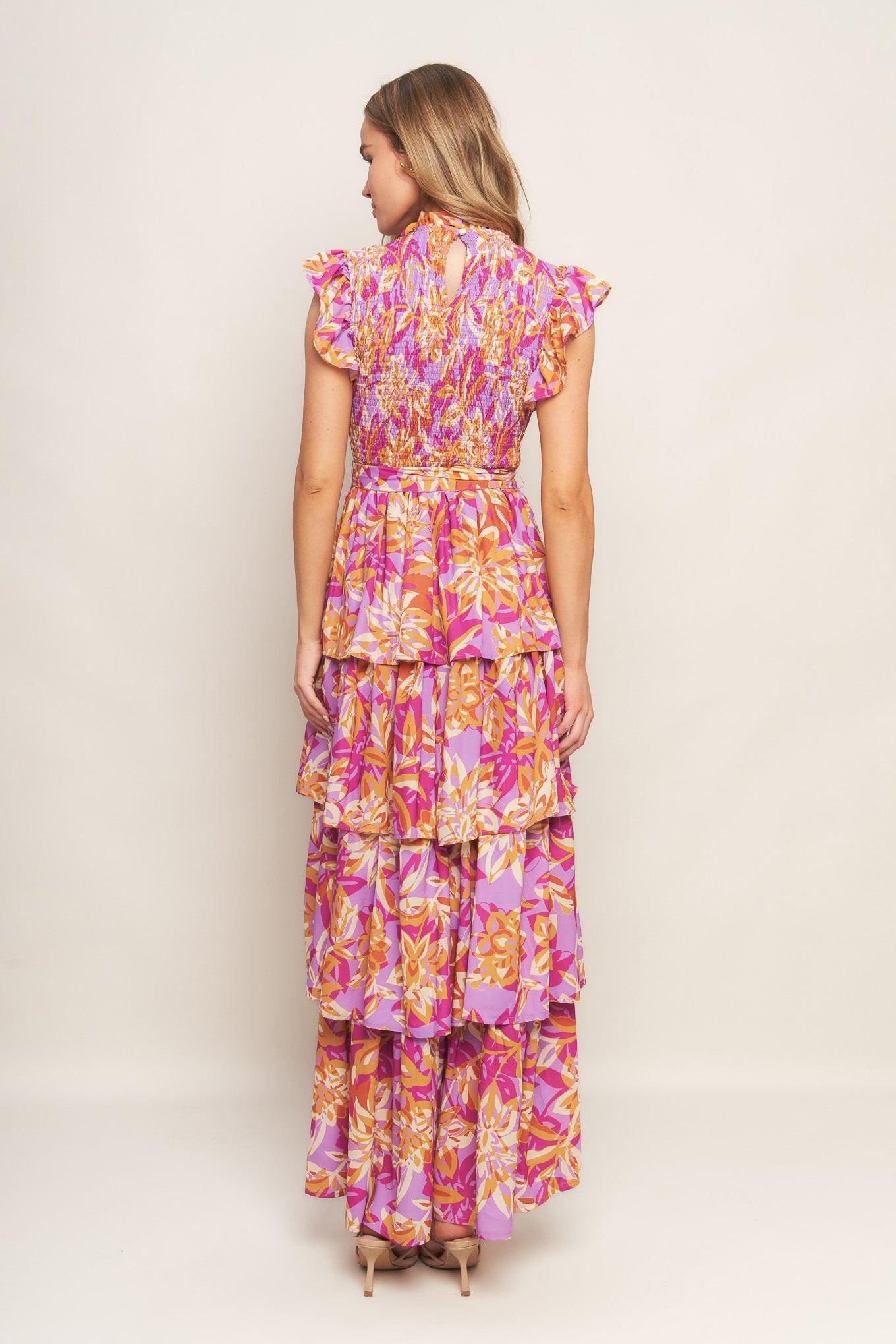 Getting Started Woven Midi Dress in lavender, view 4 — Soul Flow Apparel