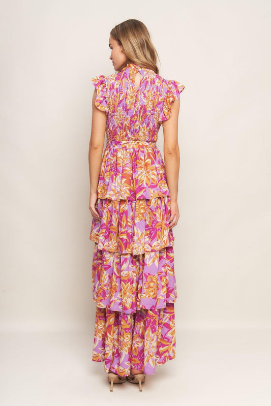 Getting Started Woven Midi Dress in lavender, view 4 — Soul Flow Apparel