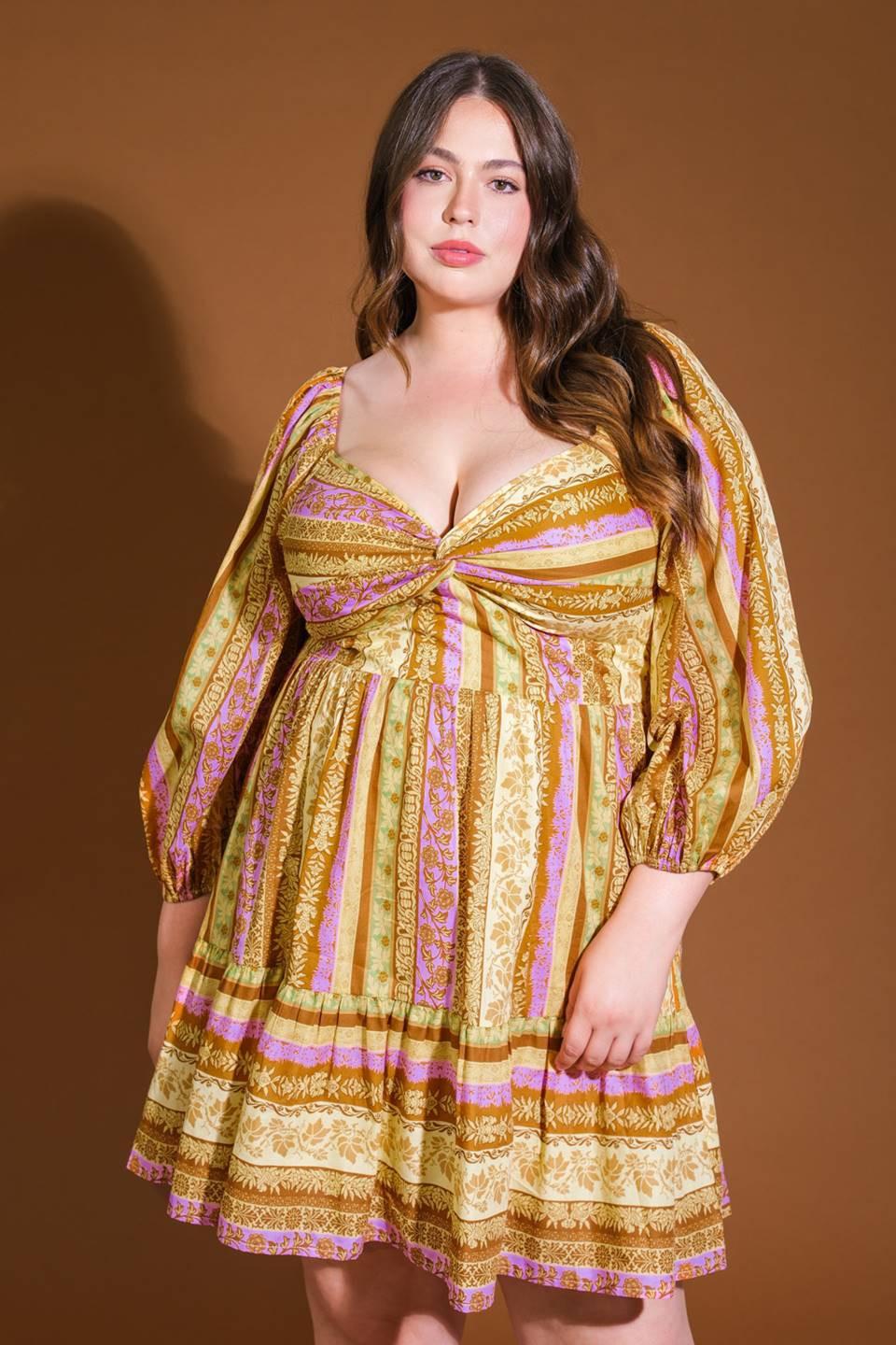 All My Pride Woven Mini Dress in brown lavender, view 4 — Soul Flow Apparel