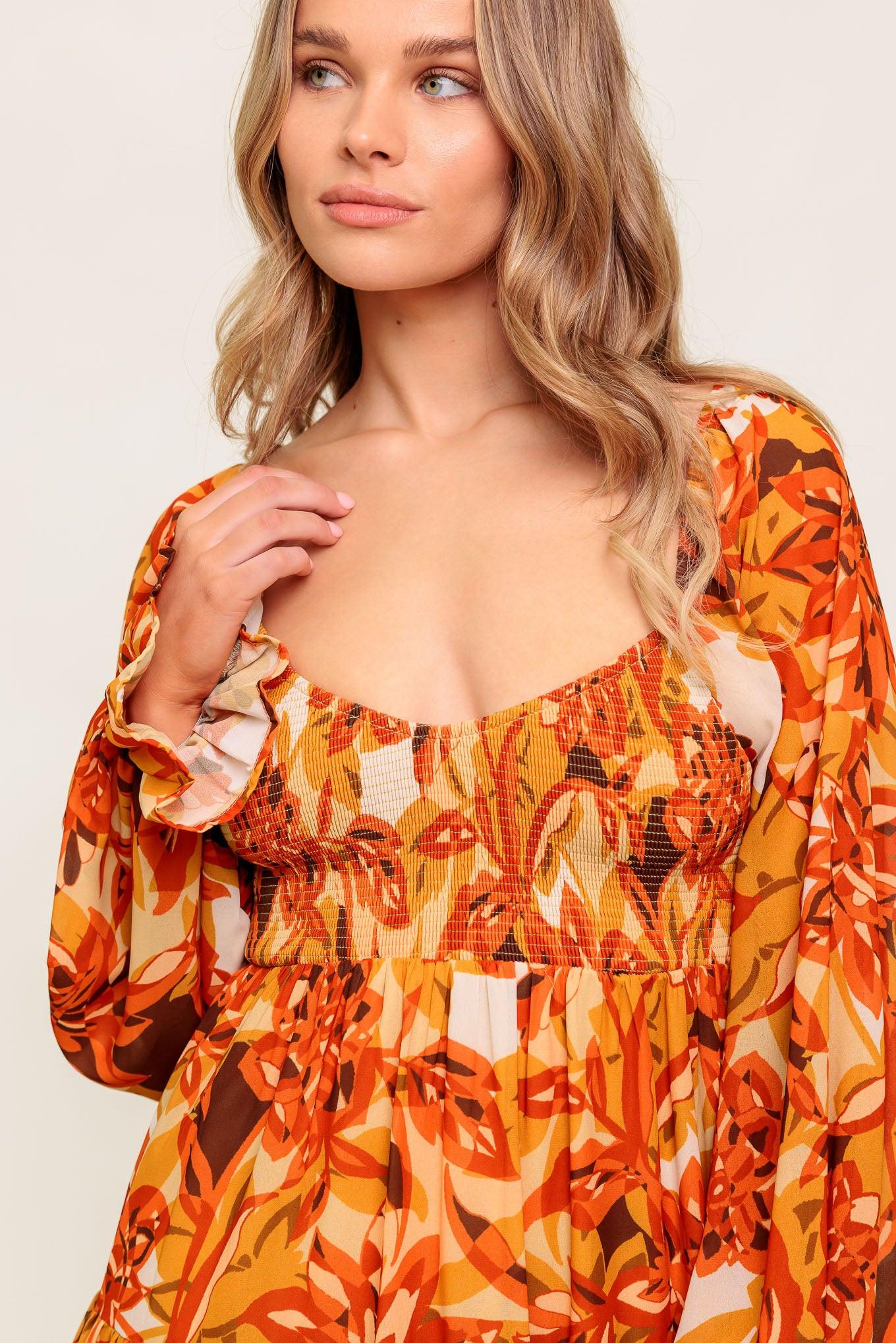 Stylish Certainty Woven Mini Dress in rust, view 4 — Soul Flow Apparel