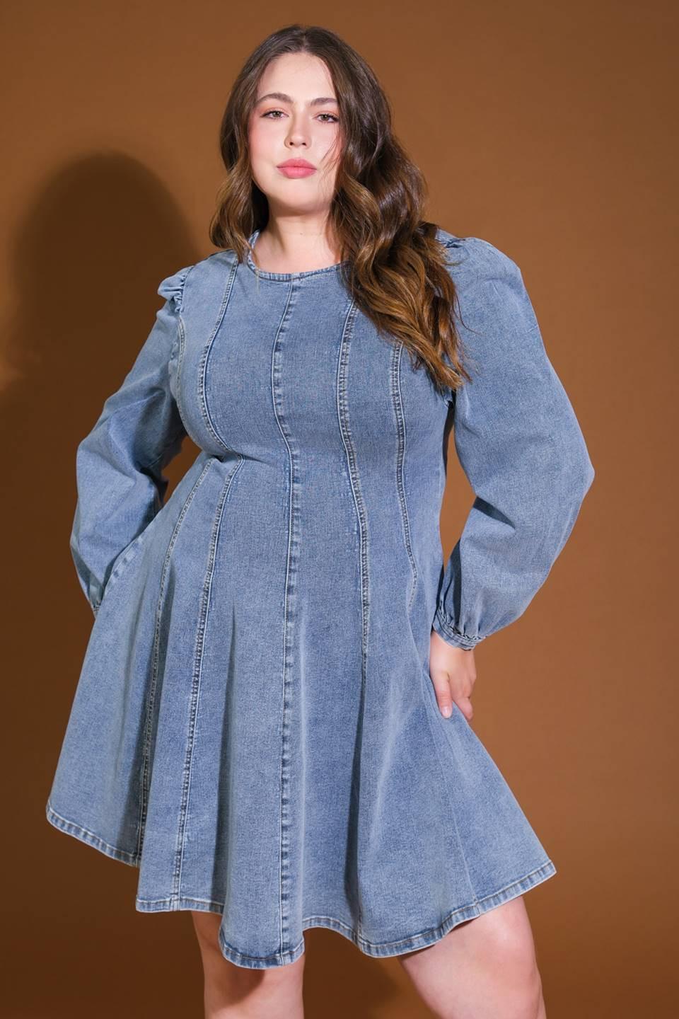 Your Sweetie Denim Mini Dress in blue acid, view 4 — Soul Flow Apparel