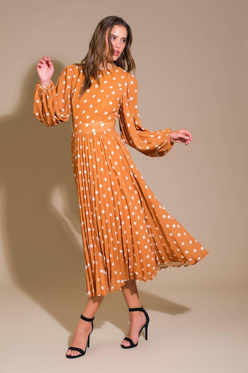 Moment Maker Woven Midi Dress in brown ivory, view 5 — Soul Flow Apparel