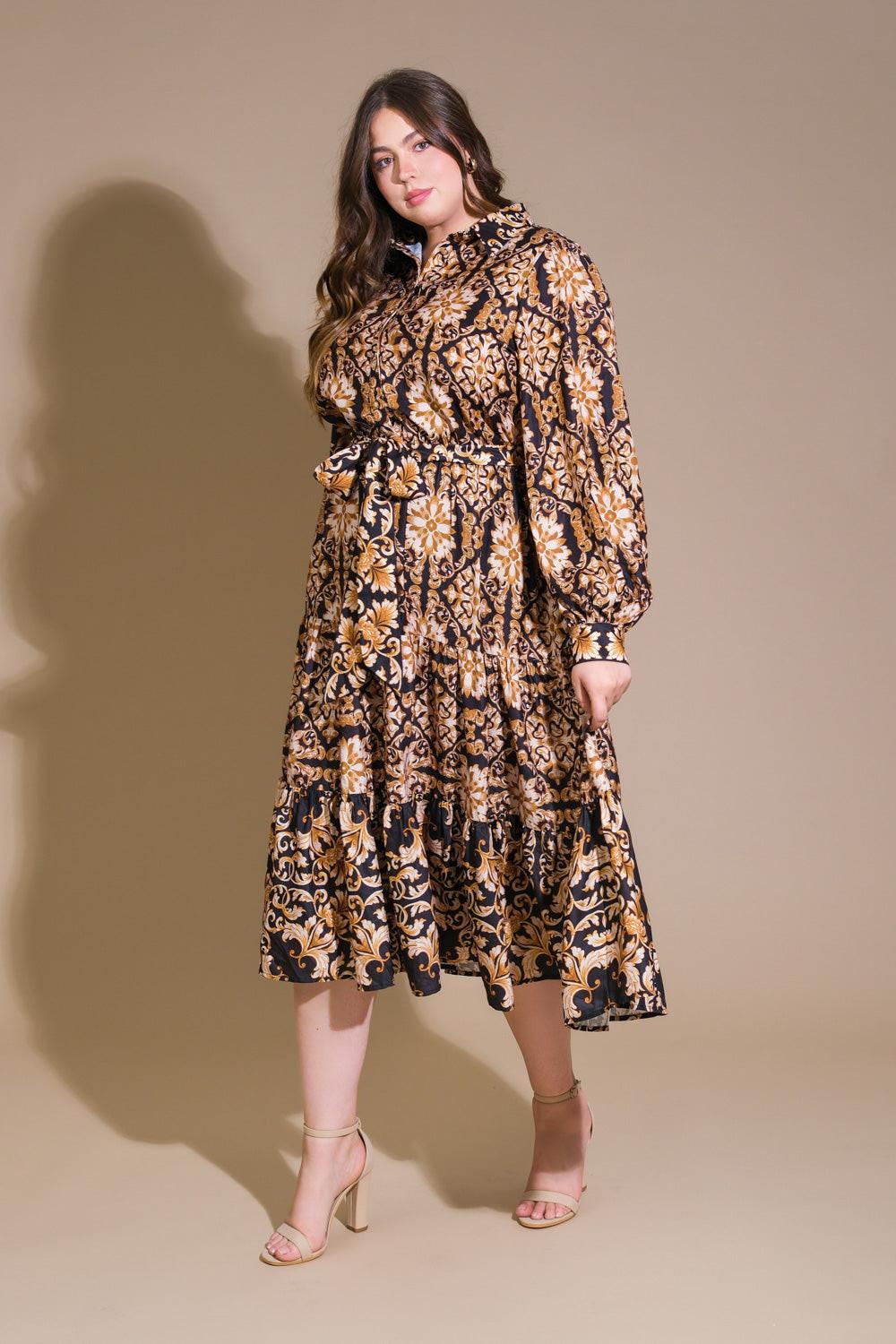 Celestial Beauty Woven Midi Dress in black, view 4 — Soul Flow Apparel