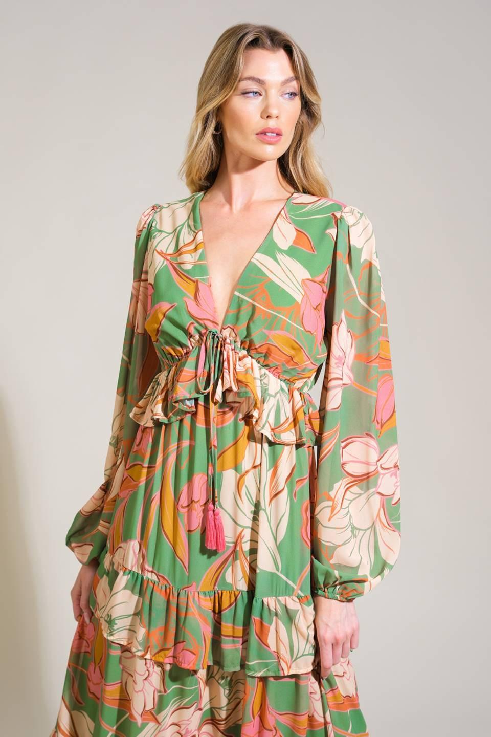 Grace in Every Step Woven Maxi Dress in sage, view 4 — Soul Flow Apparel