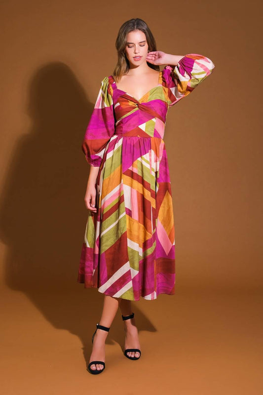 Floral Cascade Woven Mini Dress in burgundy green, view 5 — Soul Flow Apparel