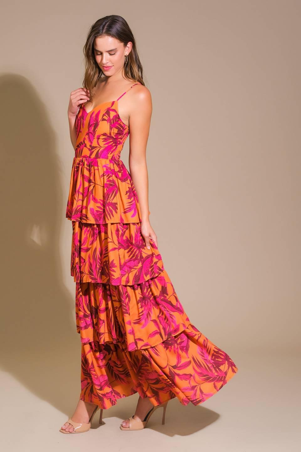 Very Impressive Woven Maxi Dress in rust, view 3 — Soul Flow Apparel