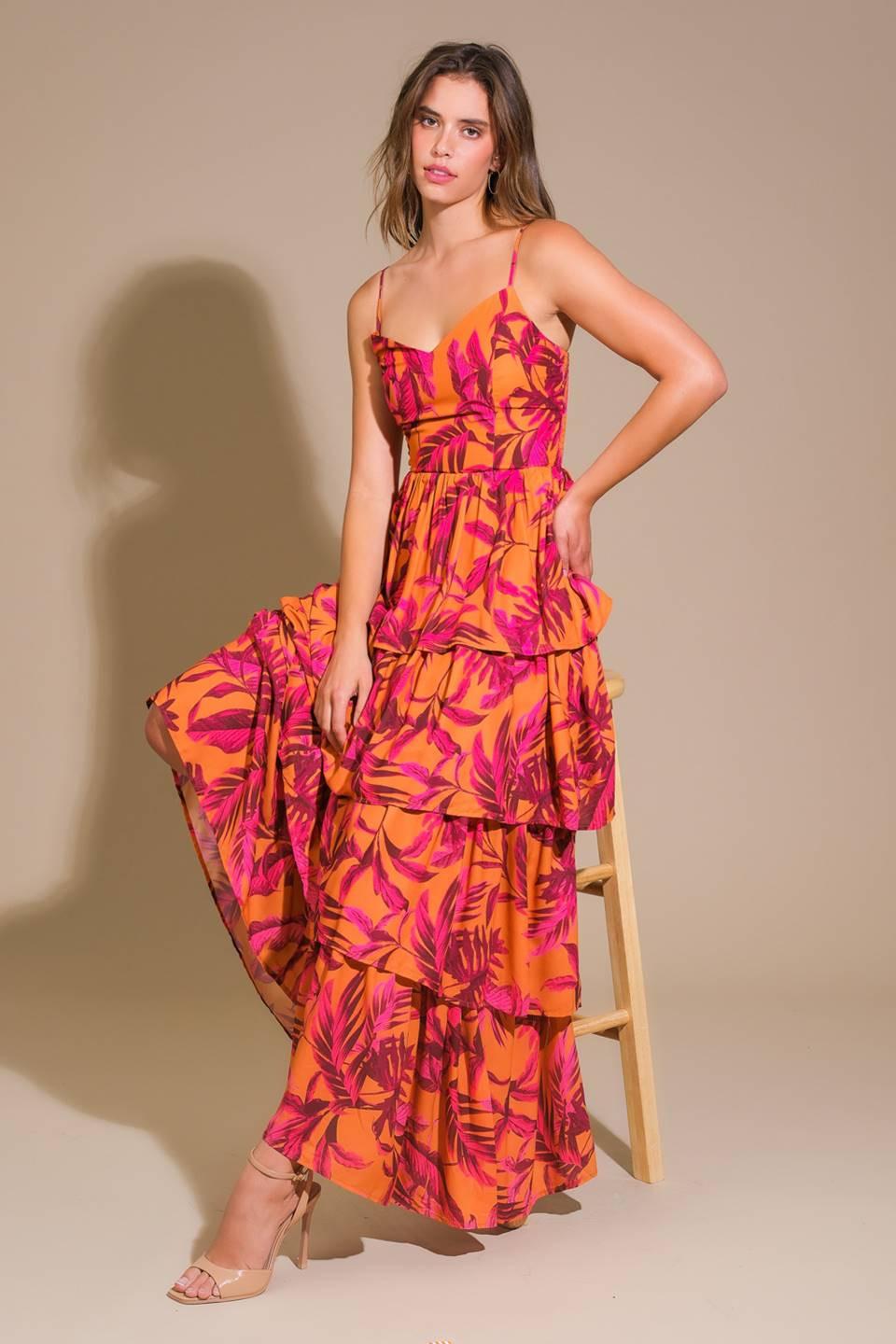 Very Impressive Woven Maxi Dress in rust, view 6 — Soul Flow Apparel