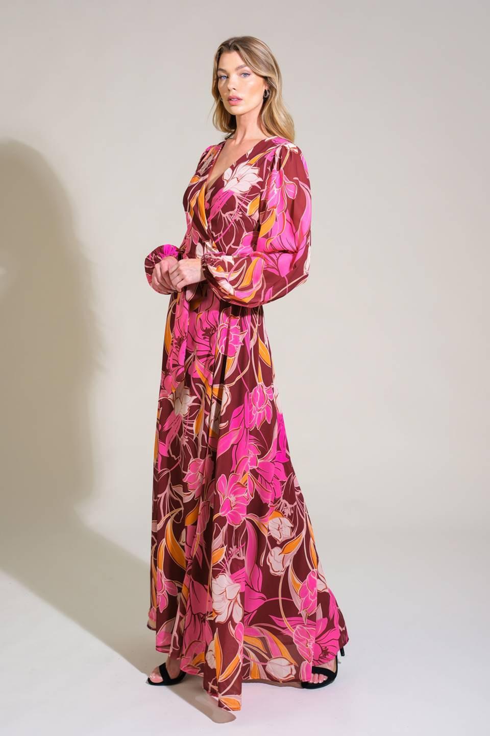 Lush Haven Woven Maxi Dress in burgundy, view 3 — Soul Flow Apparel
