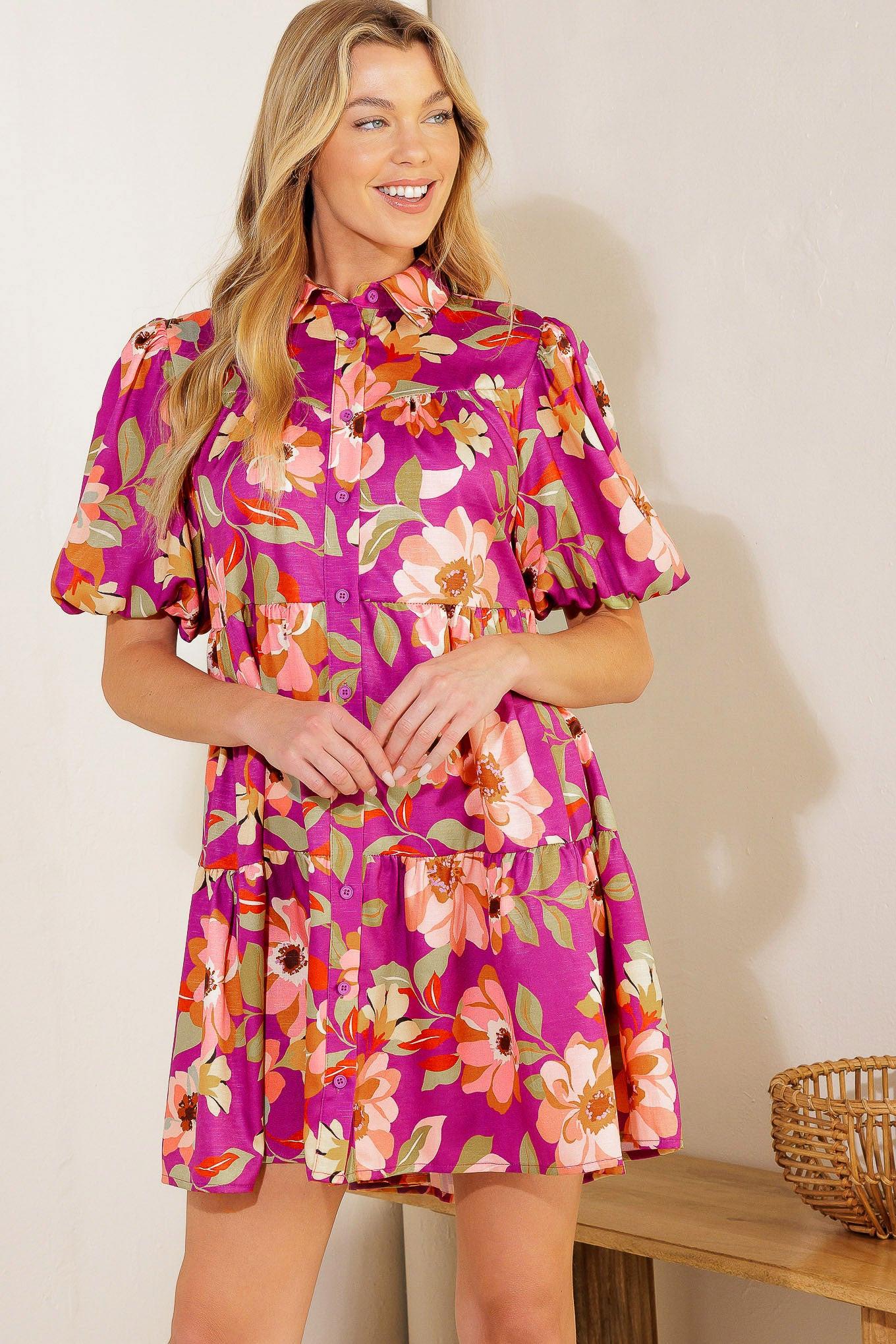 Conceptually Chic Woven Mini Dress in purple, view 3 — Soul Flow Apparel