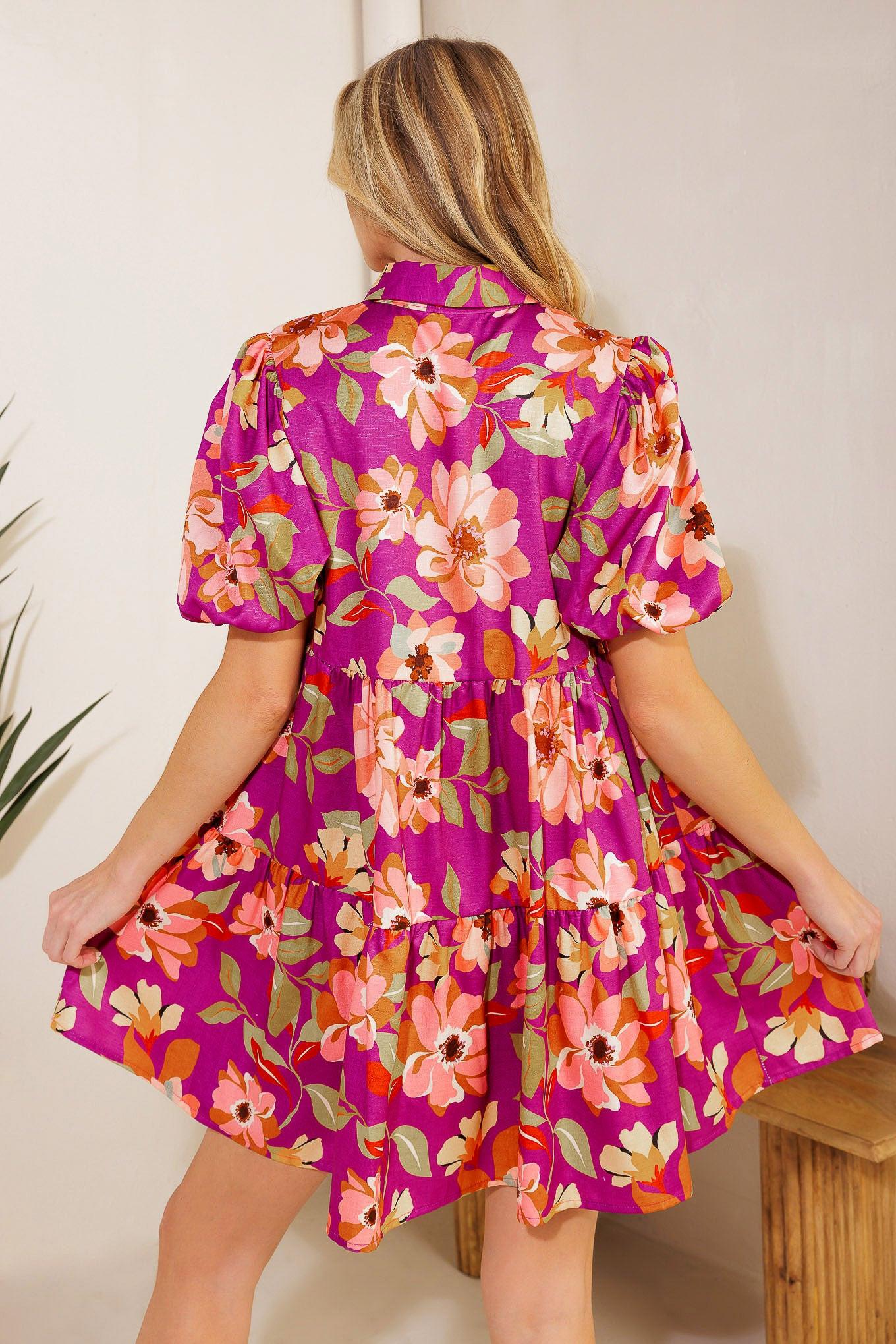 Conceptually Chic Woven Mini Dress in purple, view 6 — Soul Flow Apparel
