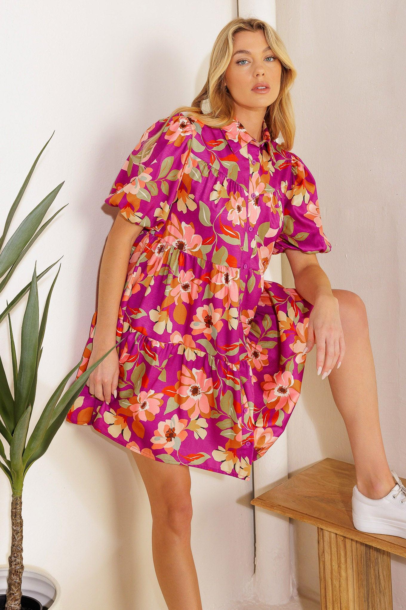 Conceptually Chic Woven Mini Dress in purple, view 8 — Soul Flow Apparel