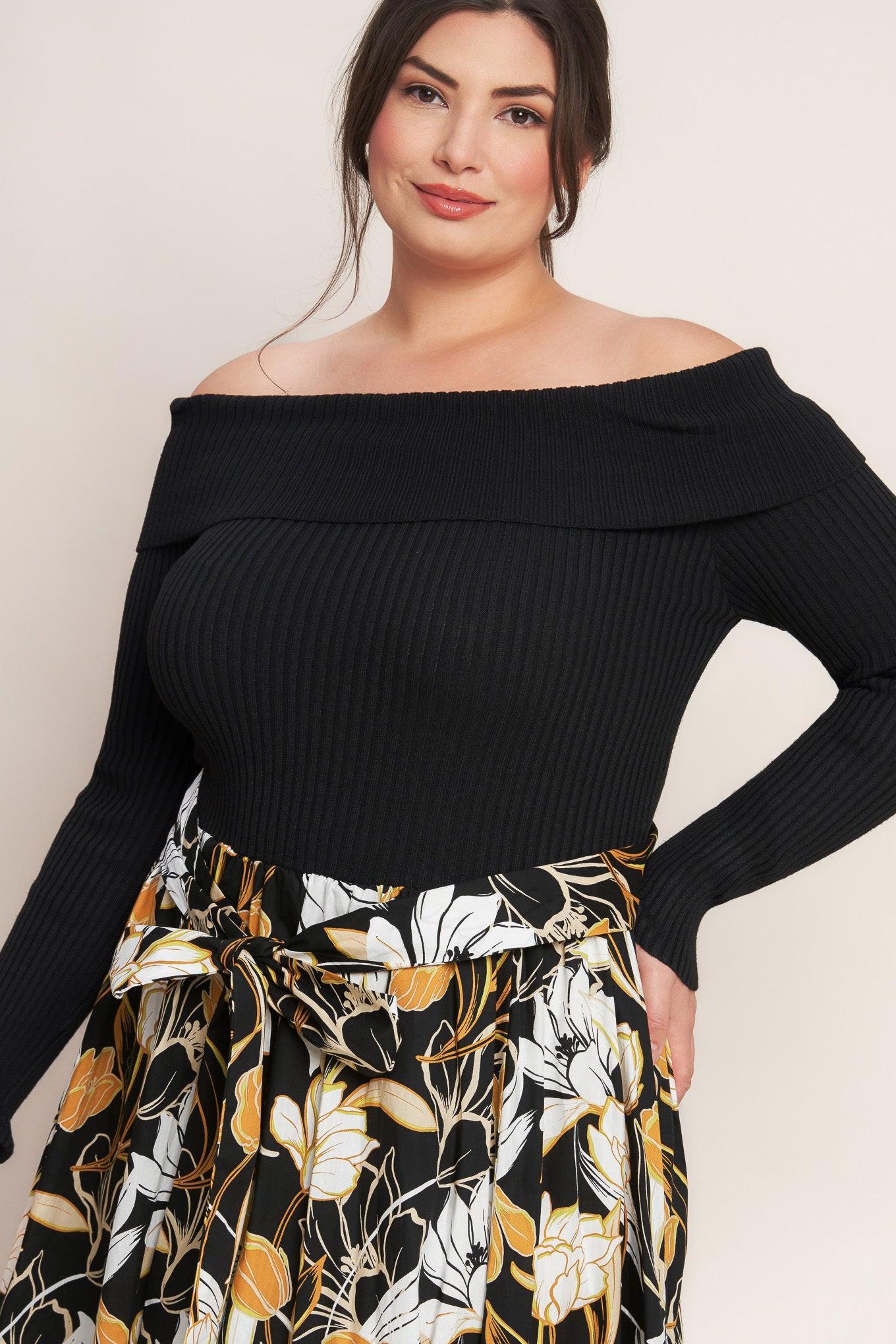 Twist on Timeless Woven Midi Dress in black, view 5 — Soul Flow Apparel