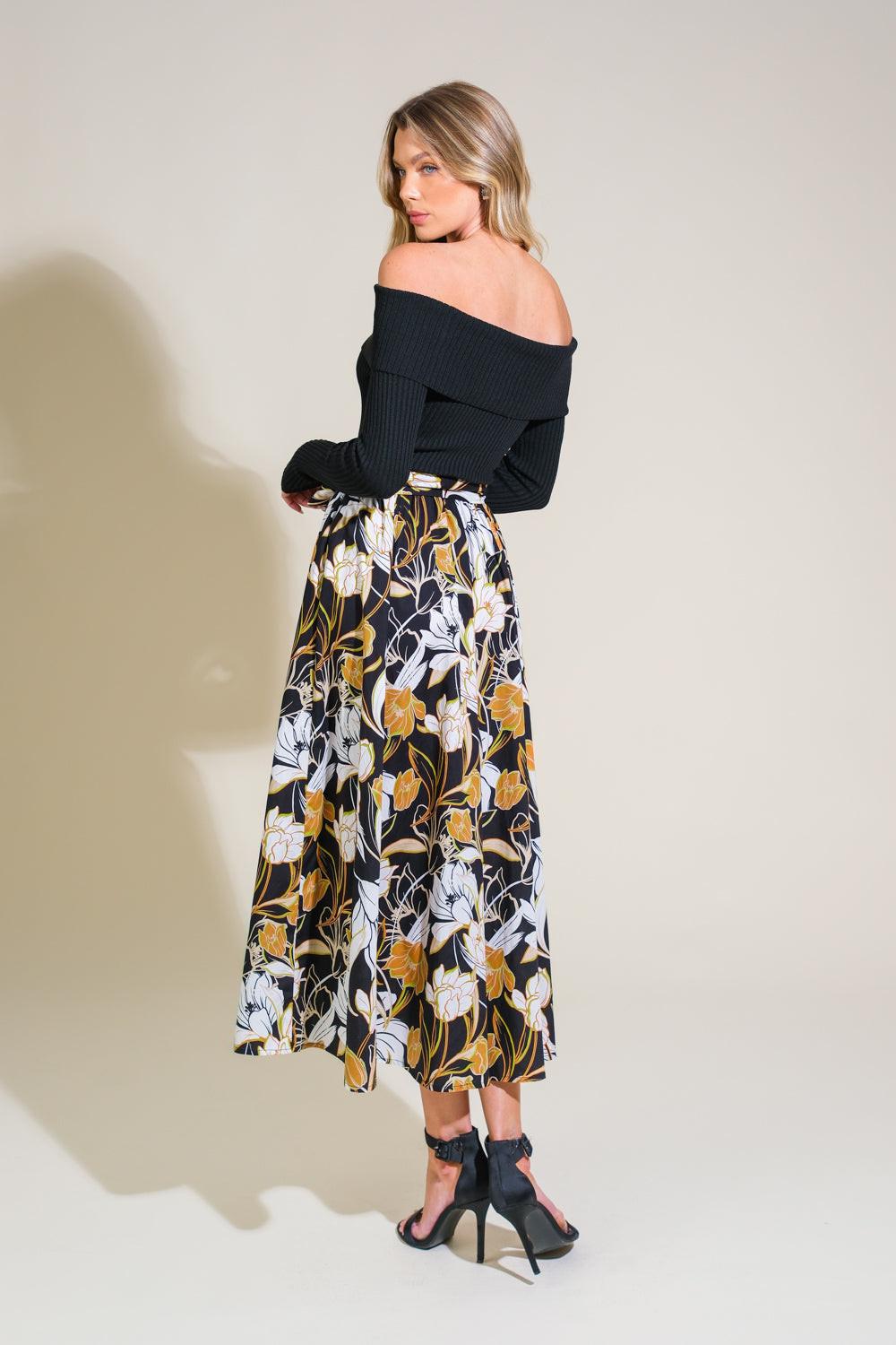 Twist on Timeless Woven Midi Dress in black, view 2 — Soul Flow Apparel