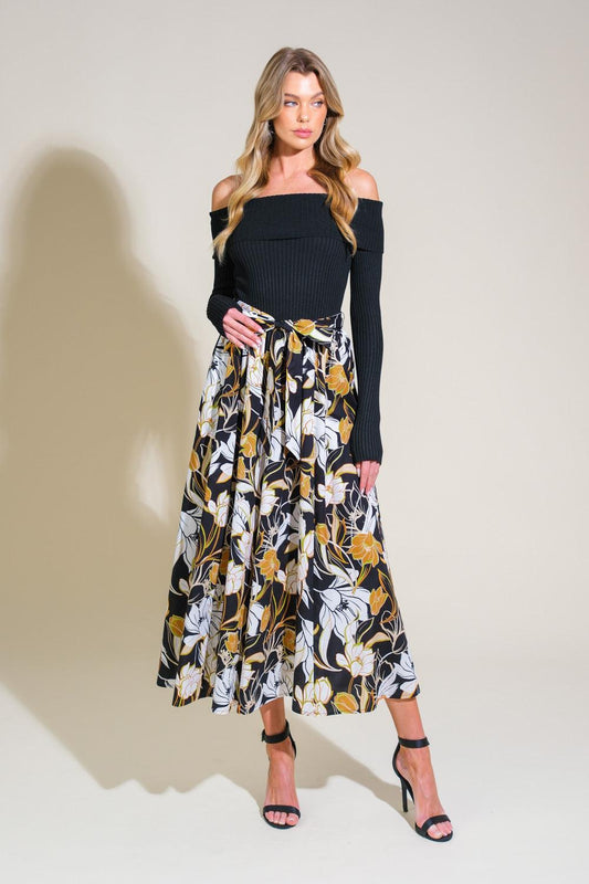 Twist on Timeless Woven Midi Dress in black, view 5 — Soul Flow Apparel