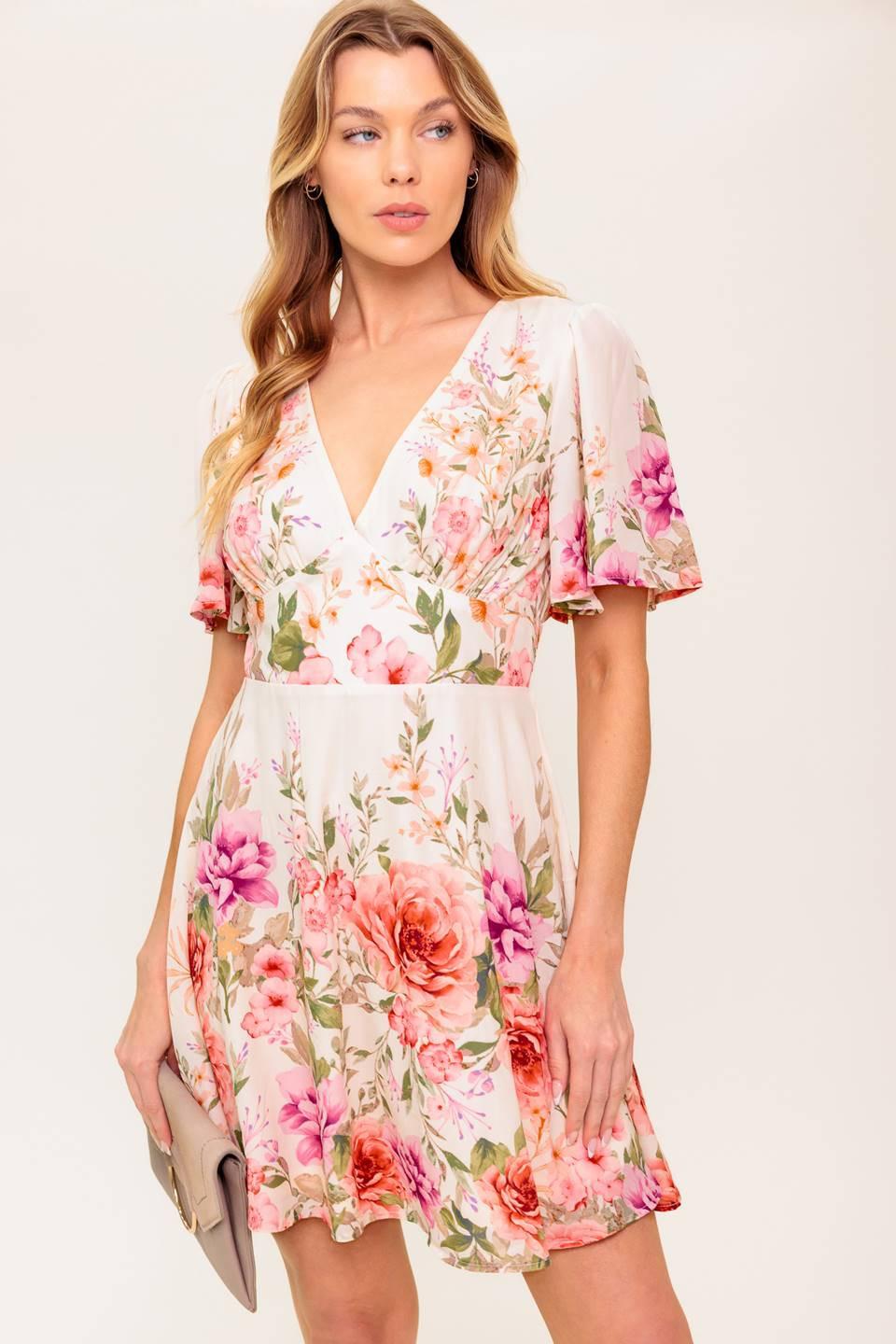 The World Awaits Light Pink Woven Mini Dress, view 2 — Soul Flow Apparel