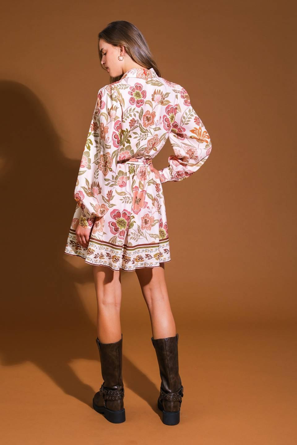 Desert Dawn Woven Mini Dress in ivory, view 2 — Soul Flow Apparel