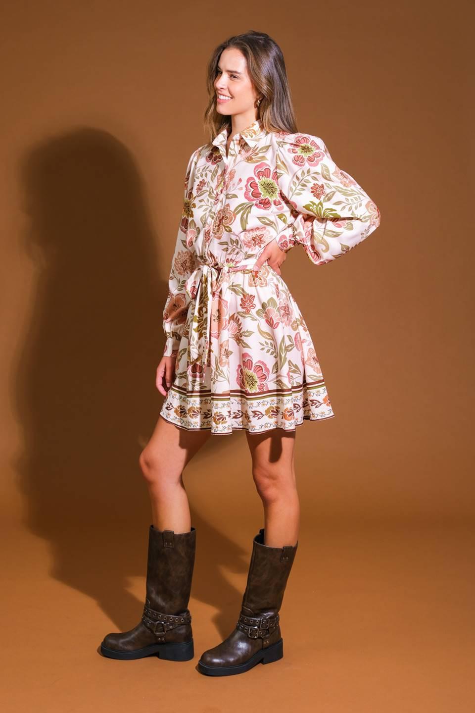 Desert Dawn Woven Mini Dress in ivory, view 3 — Soul Flow Apparel