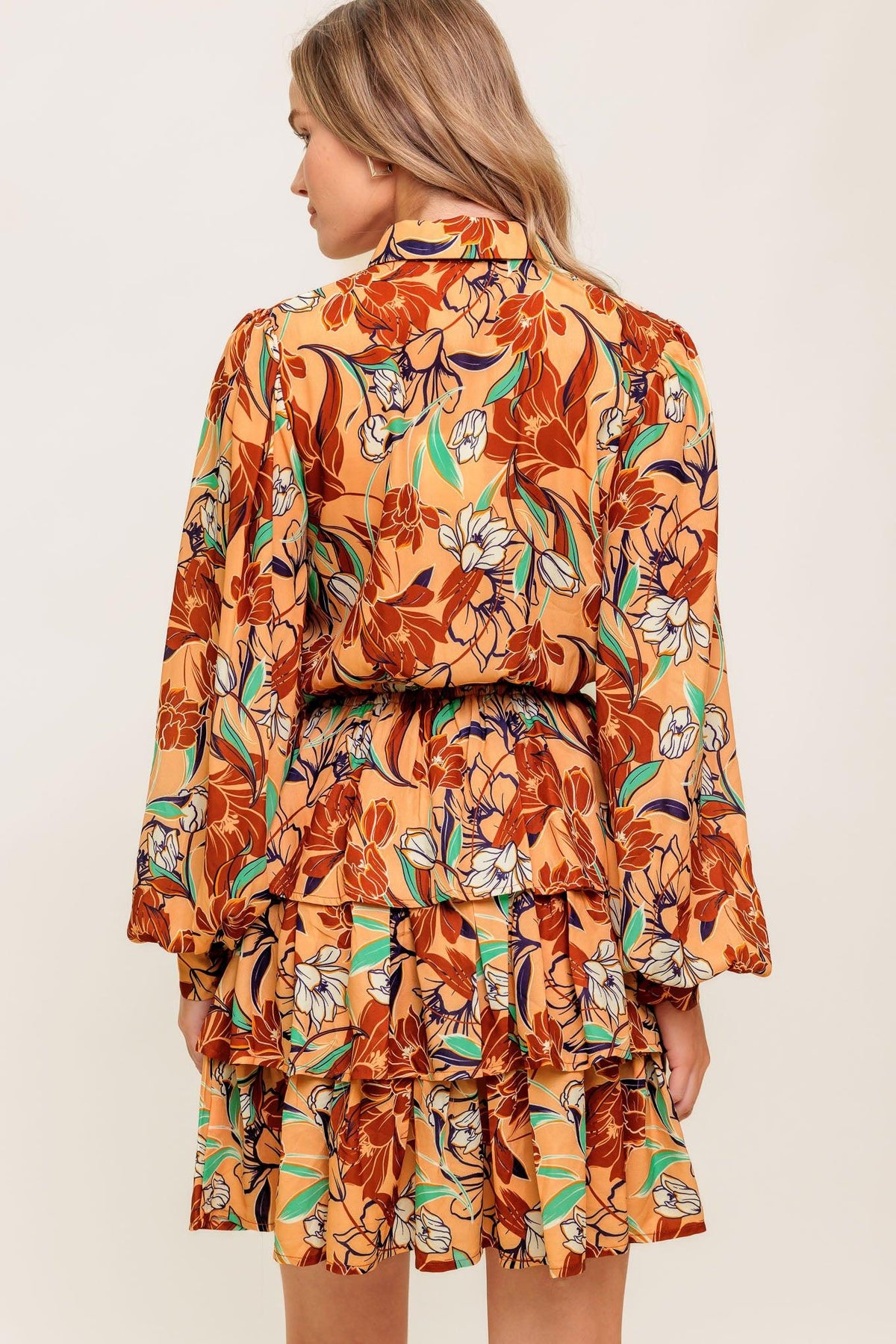 Secret Crush Woven Mini Dress in taupe brown, view 6 — Soul Flow Apparel