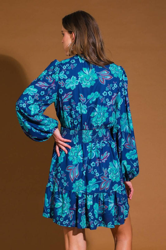 Emphatically Adorable Woven Mini Dress in navy, view 2 — Soul Flow Apparel