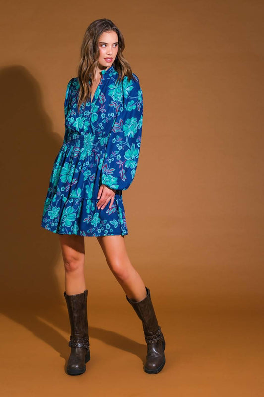 Emphatically Adorable Woven Mini Dress in navy, view 3 — Soul Flow Apparel