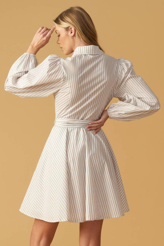 Beauty & Style Woven Mini Dress in off-white, view 5 — Soul Flow Apparel