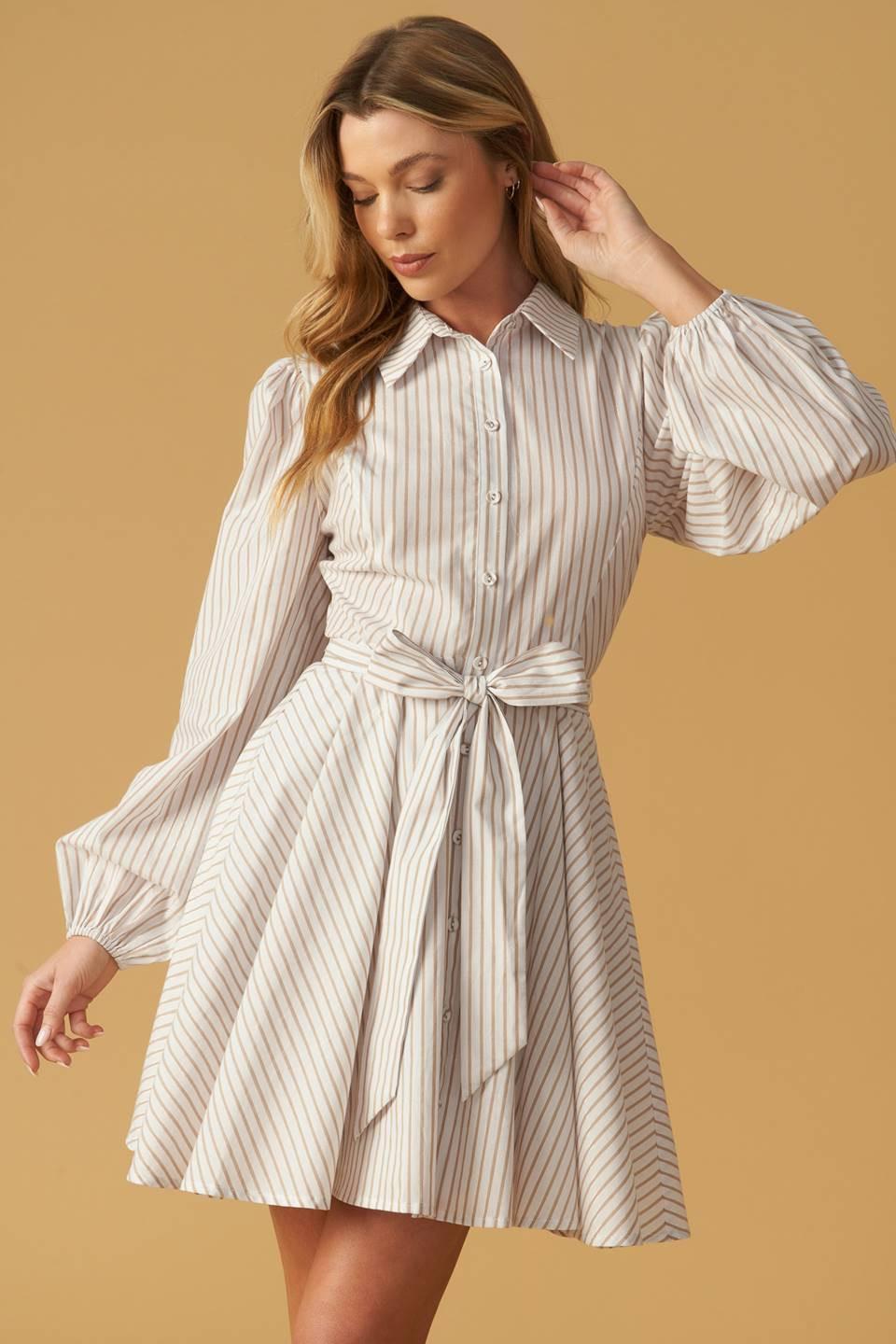 Beauty & Style Woven Mini Dress in off-white, view 6 — Soul Flow Apparel