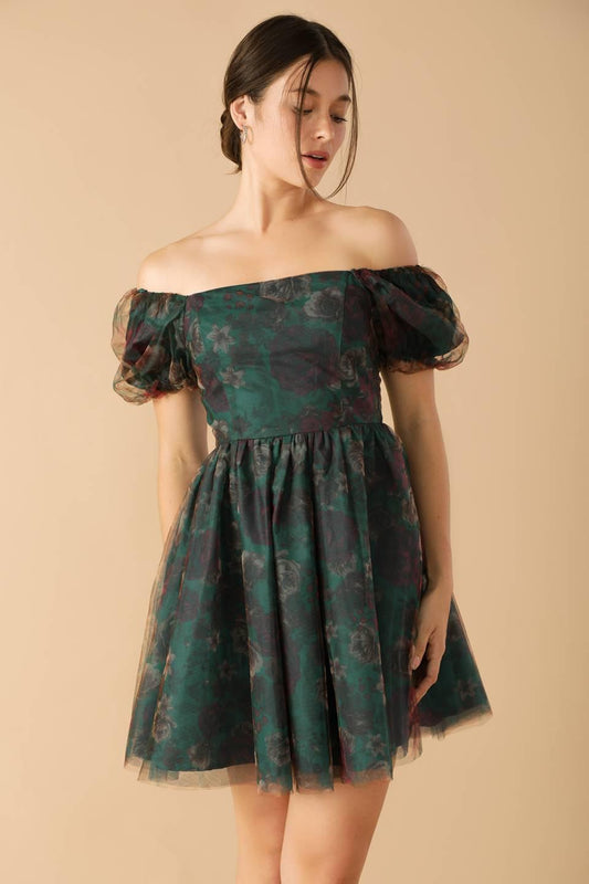 Be Good to Me Woven Organza Dress in teal, view 2 — Soul Flow Apparel