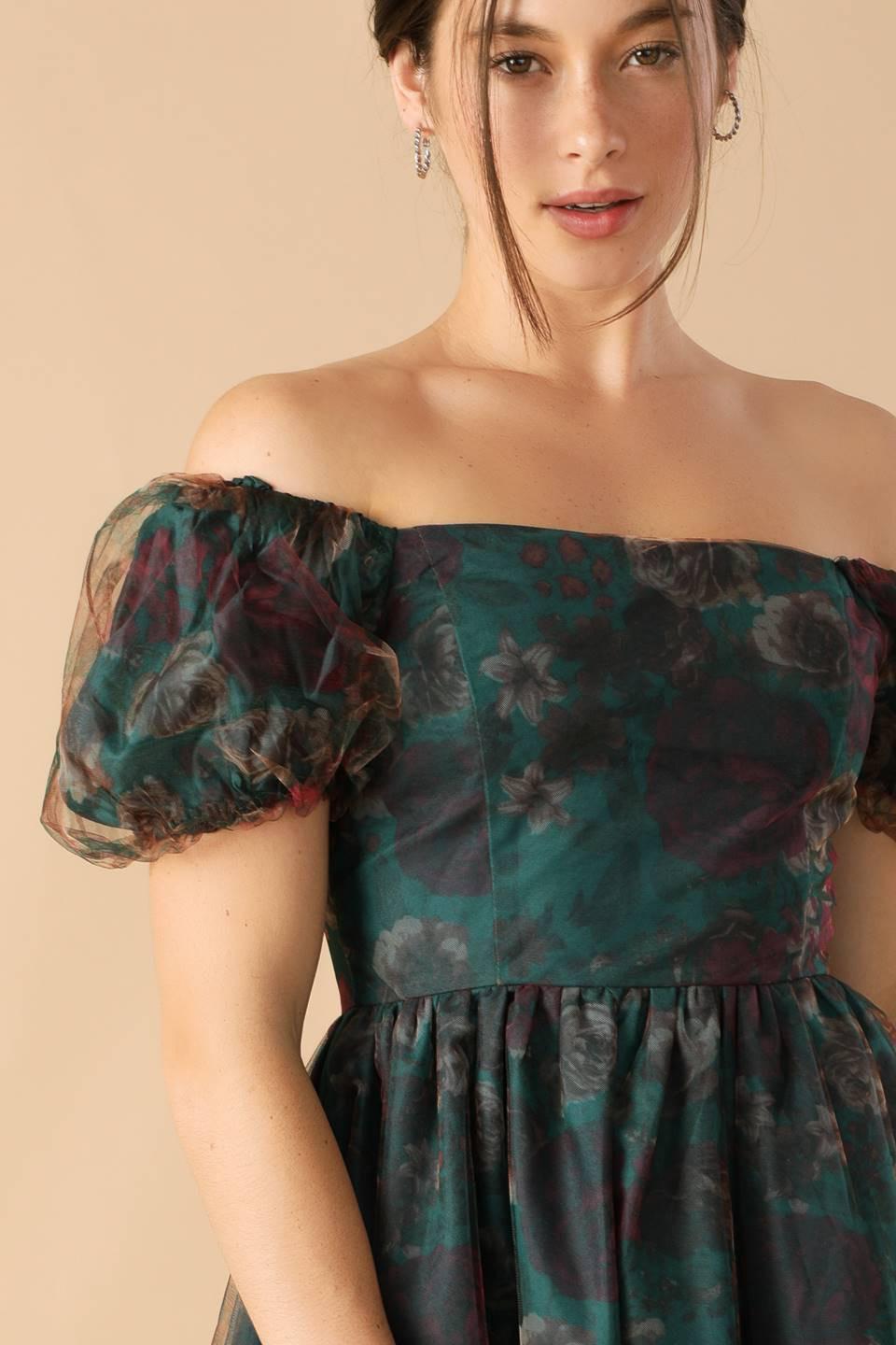 Be Good to Me Woven Organza Dress in teal, view 3 — Soul Flow Apparel