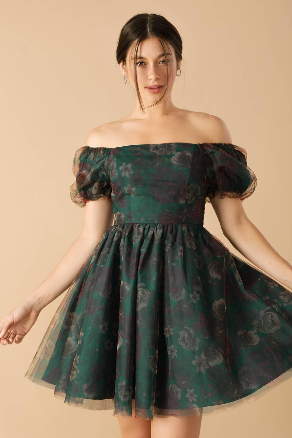 Be Good to Me Woven Organza Dress in teal, view 4 — Soul Flow Apparel