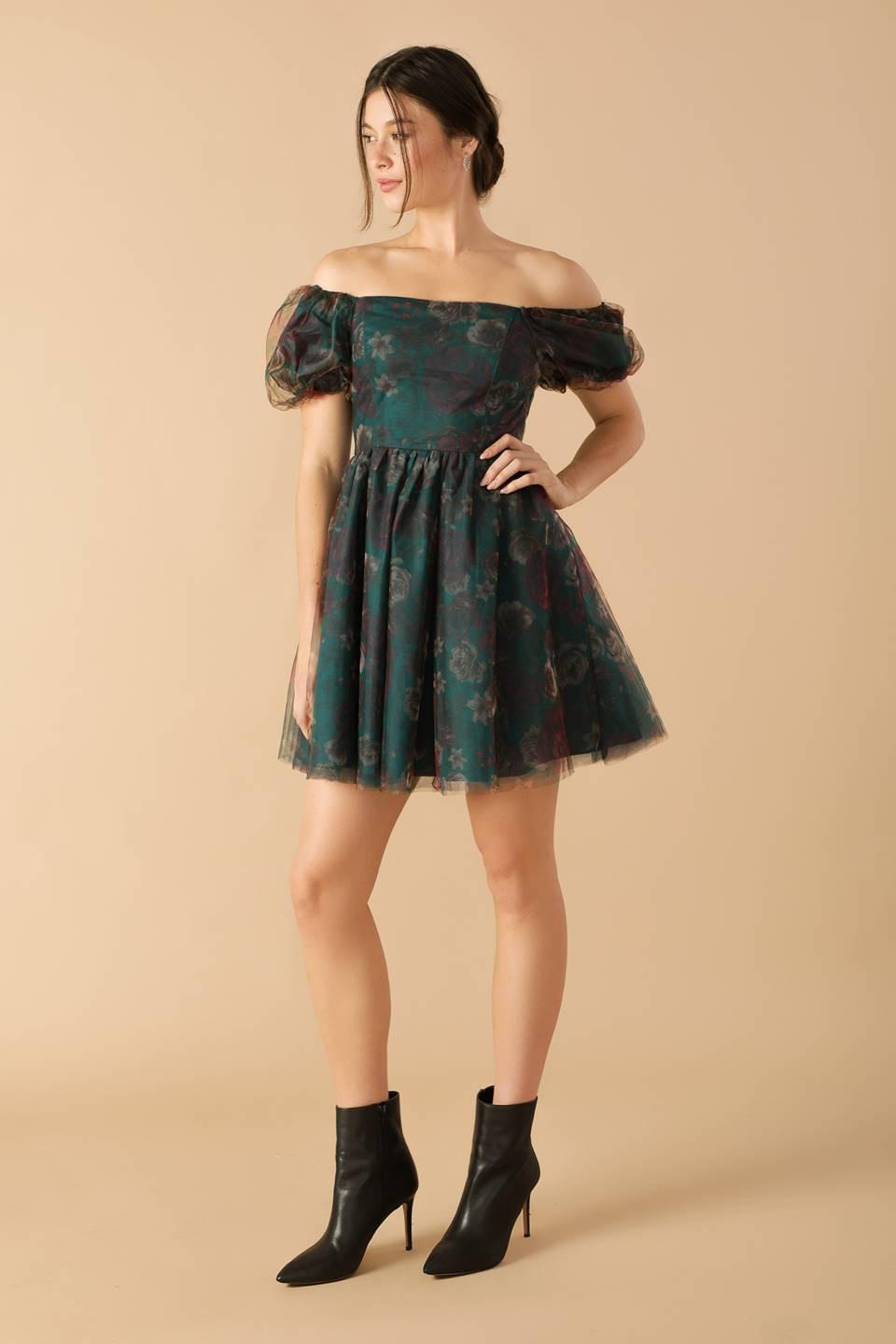 Be Good to Me Woven Organza Dress in teal, view 5 — Soul Flow Apparel