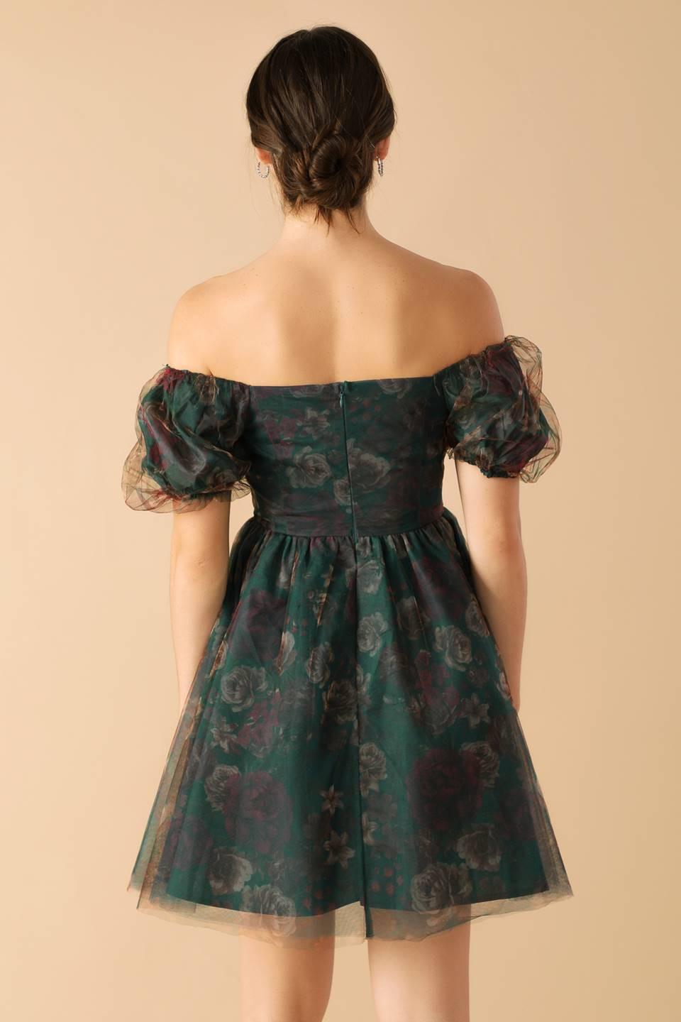 Be Good to Me Woven Organza Dress in teal, view 6 — Soul Flow Apparel