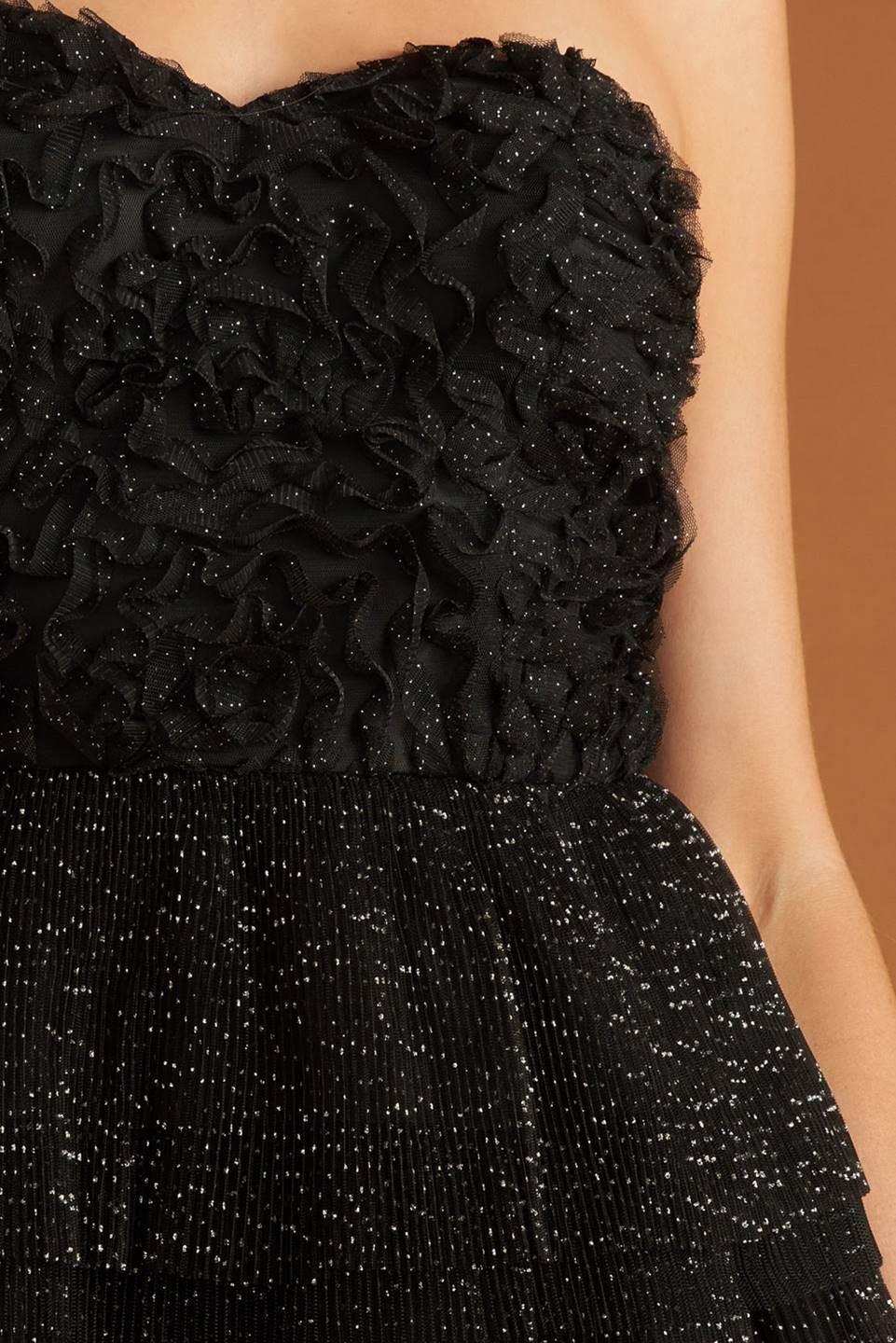 One Thing At a Time Woven Mini Dress in black silver, view 3 — Soul Flow Apparel
