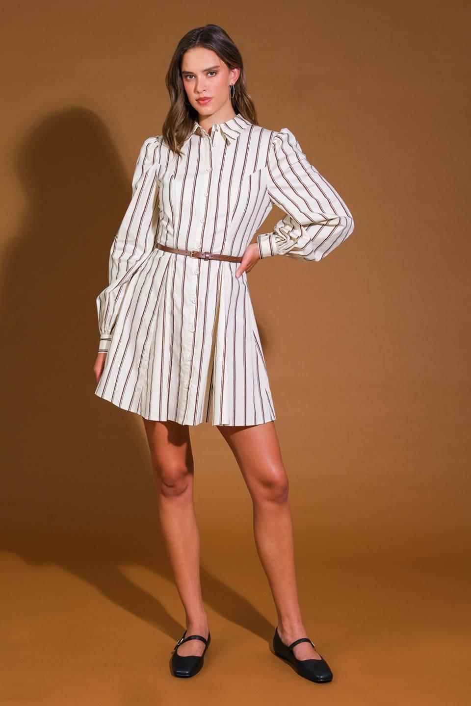 Lucky to Have You Woven Mini Dress in cream brown, view 5 — Soul Flow Apparel