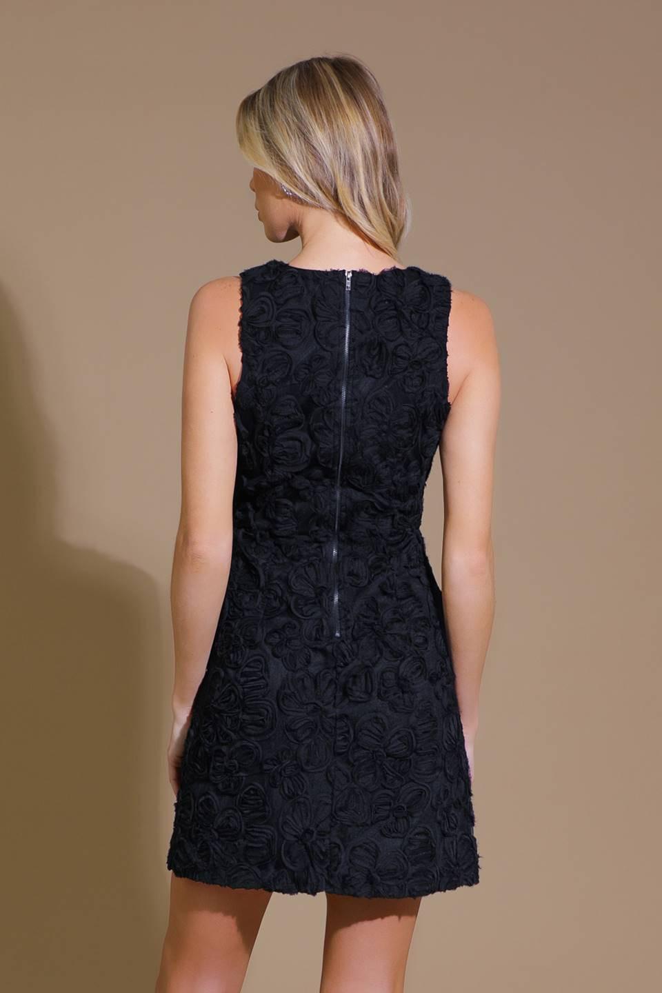 Love Swept Woven Mini Dress in black, view 2 — Soul Flow Apparel