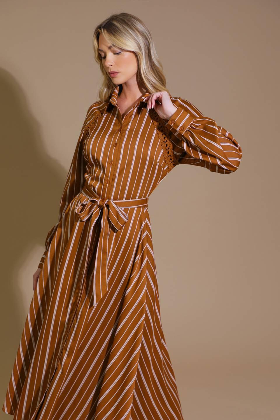 Forever Your Girl Woven Midi Dress in caramel, view 4 — Soul Flow Apparel