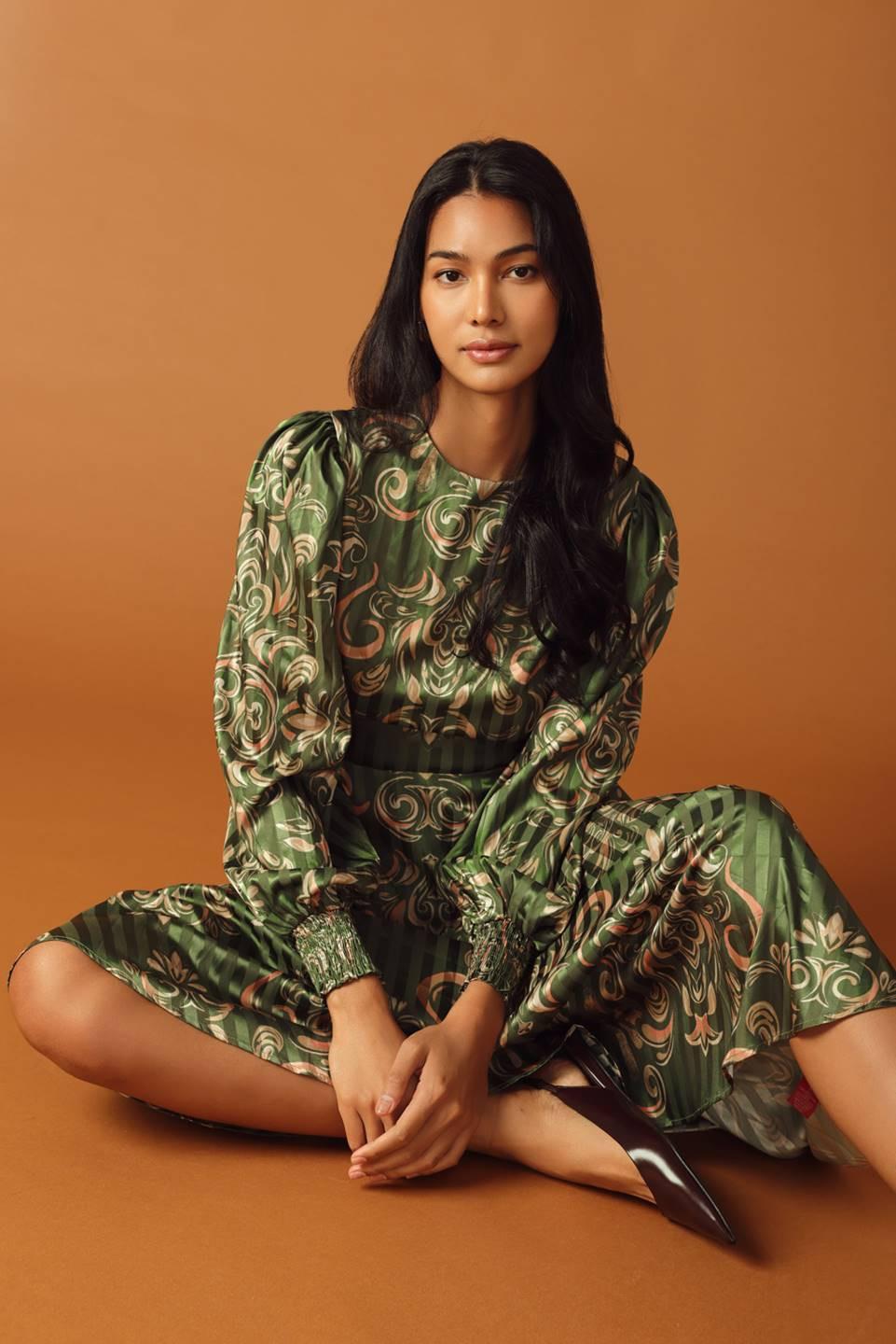 Moments of Clarity Woven Midi Dress in olive, view 7 — Soul Flow Apparel