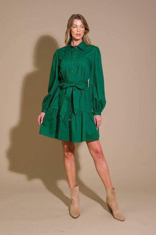 Aesthetic Pose Woven Mini Dress in green, view 5 — Soul Flow Apparel